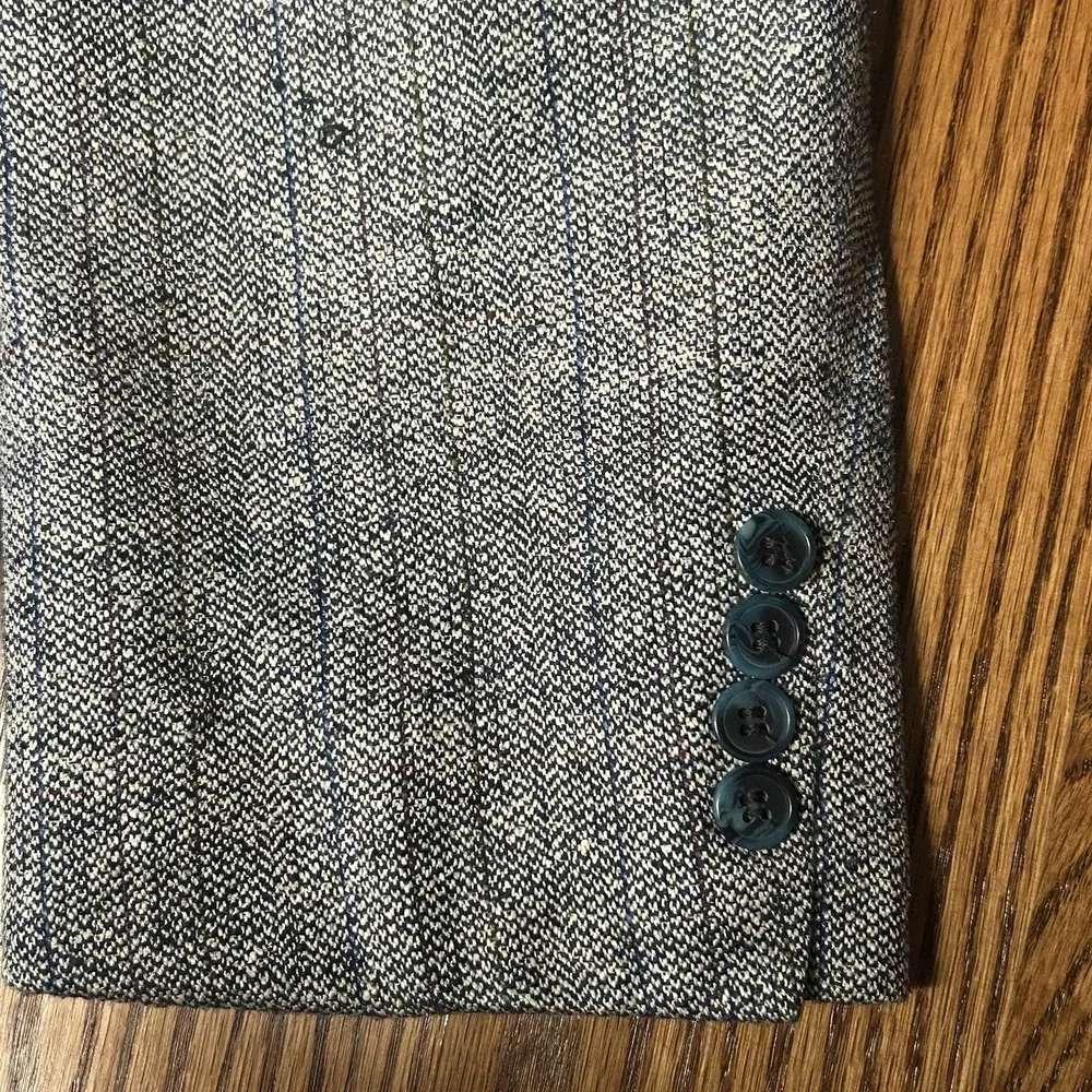 Gino Rossi Mens Sport Jacket Blazer Grey/Blue  Buttons Lining Size 48  100% Silk